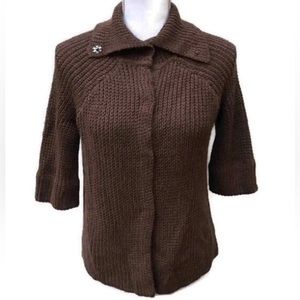 BCBG Brown Cardigan Snap Sweater size xs